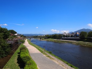 御池大橋からの鴨川 7月31日