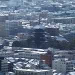京都タワーからの雪景色