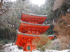 岩船寺の雪景色