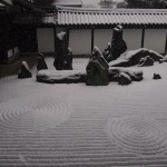 東福寺　雪の方丈庭園　南庭