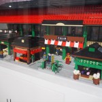 四条大宮駅に置かれる嵐山駅のレゴブロック